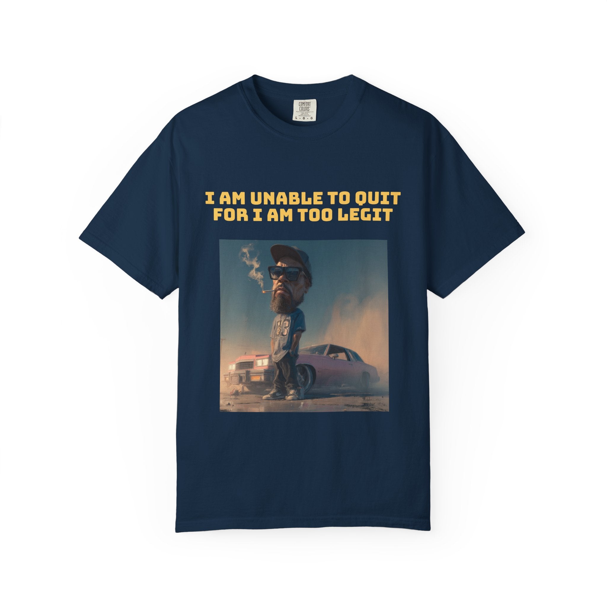 True Navy / Crew-Neck: ’Too Legit’ - Graphic Tee - T-Shirt