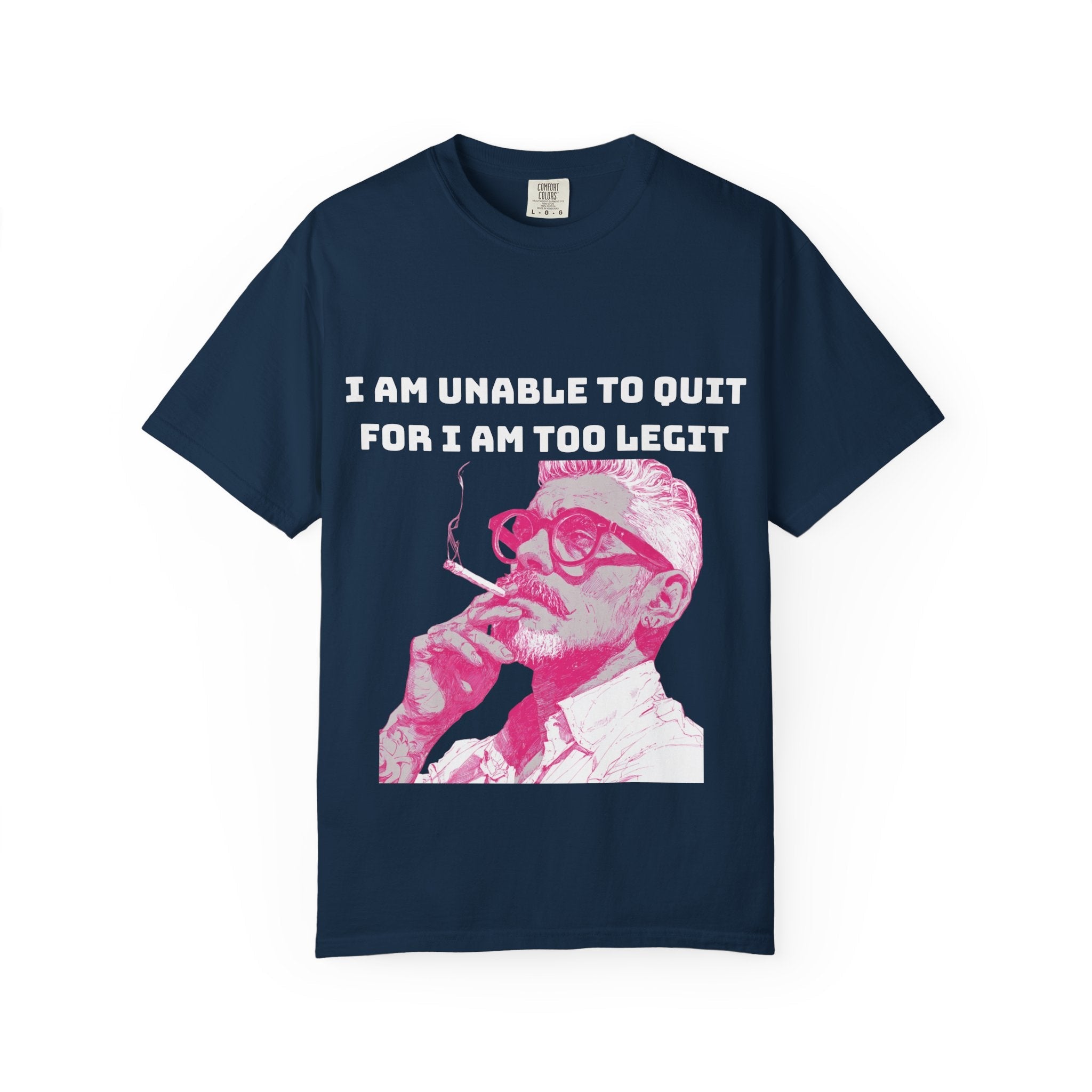 True Navy / Crew-Neck: ’Too Legit’ - Graphic Tee - T-Shirt