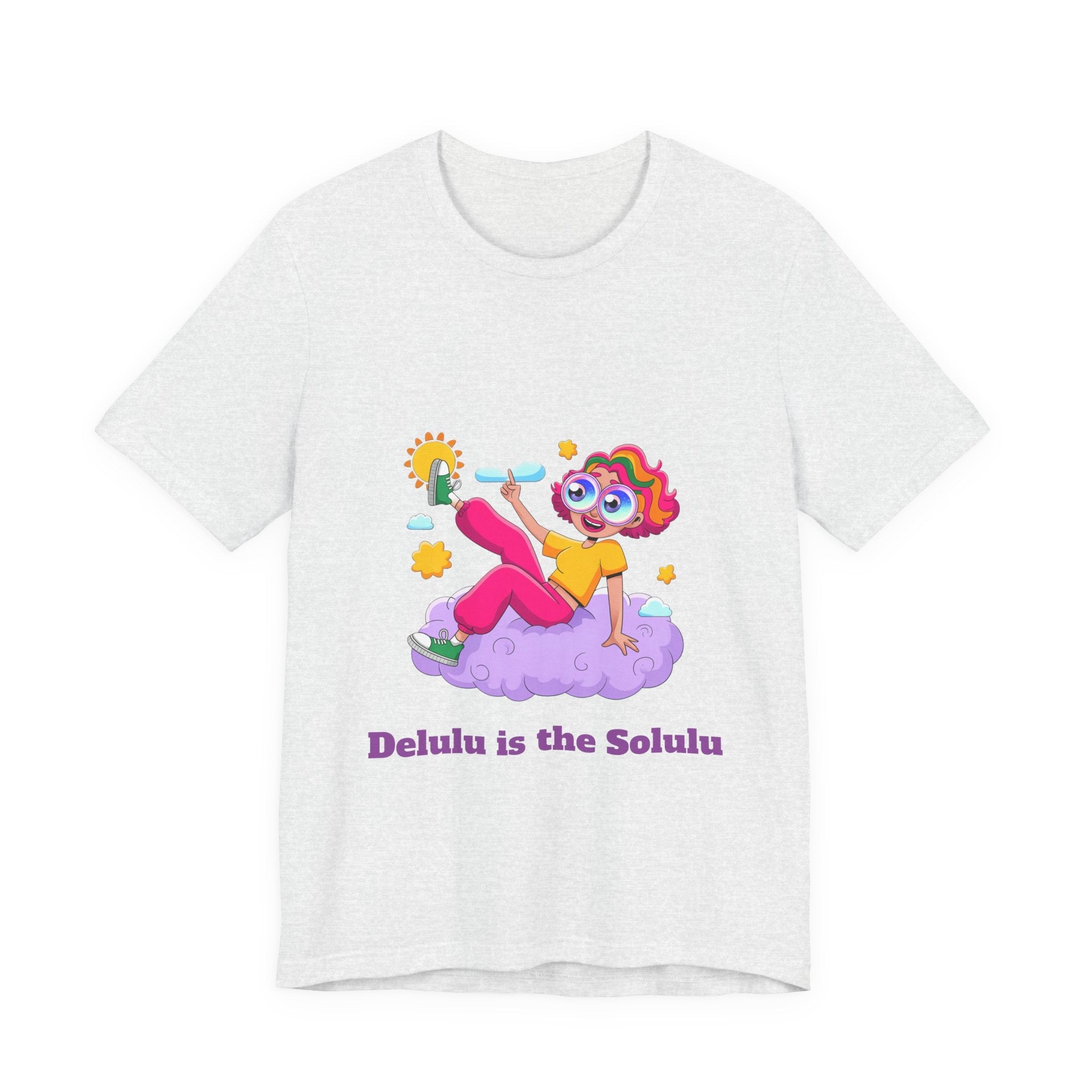 Ash / Crew-Neck: Women’s ’Delulu is the Solulu’ - Graphic Tee - T-Shirt