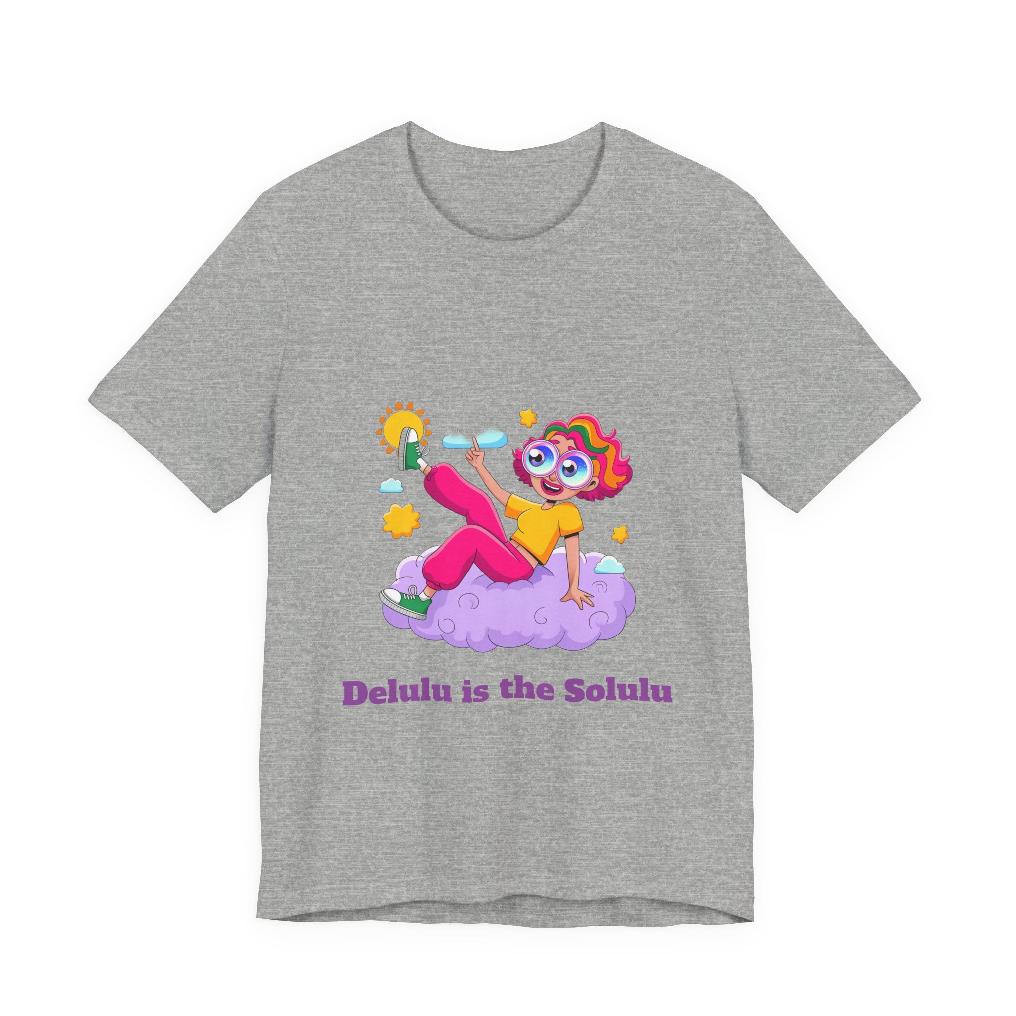 Athletic Heather / Crew-Neck: Women’s ’Delulu is the Solulu’ - Graphic Tee - T-Shirt