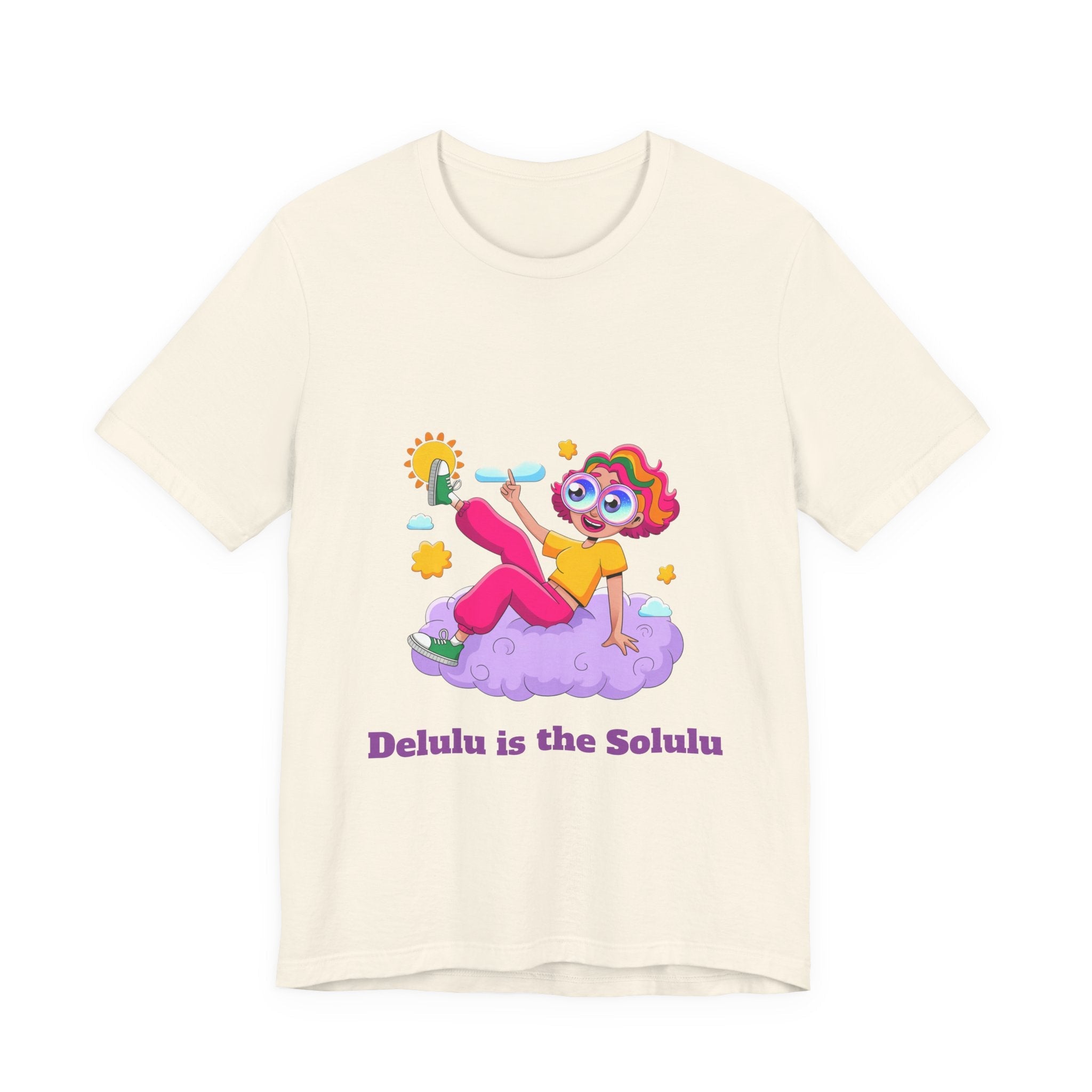 Natural / Crew-Neck: Women’s ’Delulu is the Solulu’ - Graphic Tee - T-Shirt