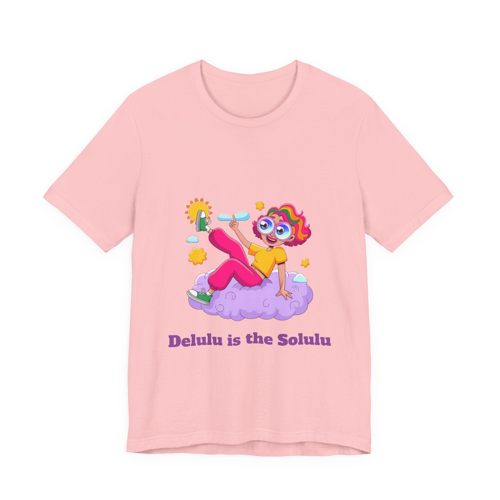 Pink / Crew-Neck: Women’s ’Delulu is the Solulu’ - Graphic Tee - T-Shirt