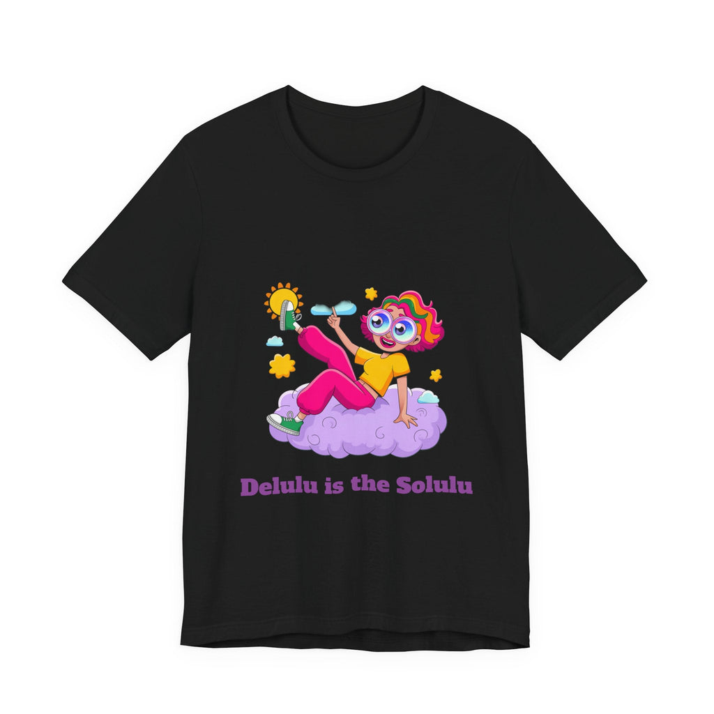 Black / Crew-Neck: Women’s ’Delulu is the Solulu’ - Graphic Tee - T-Shirt