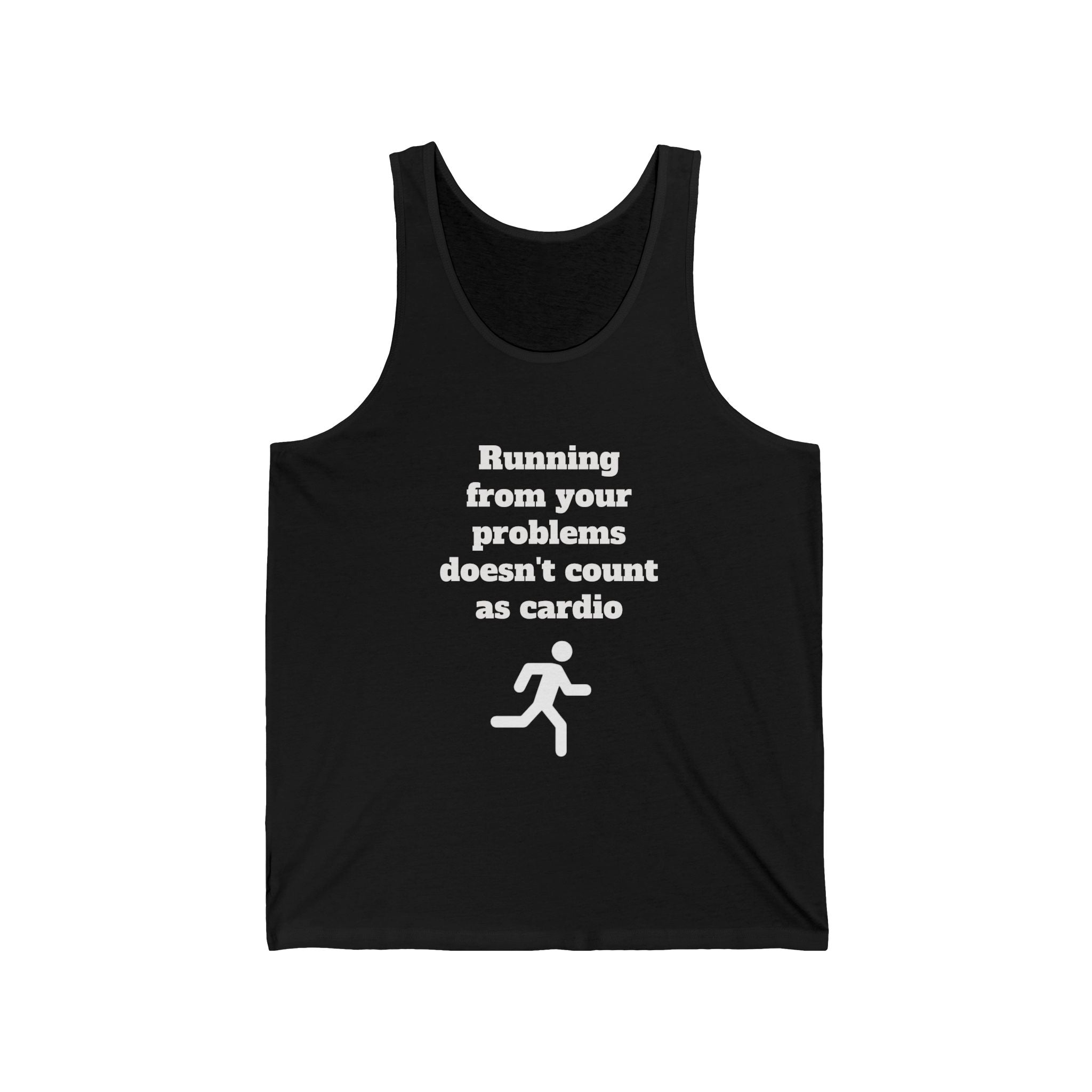 Black /  Funny Running Tank Top - ’Running From Your Problems’ Tank - Tank Top