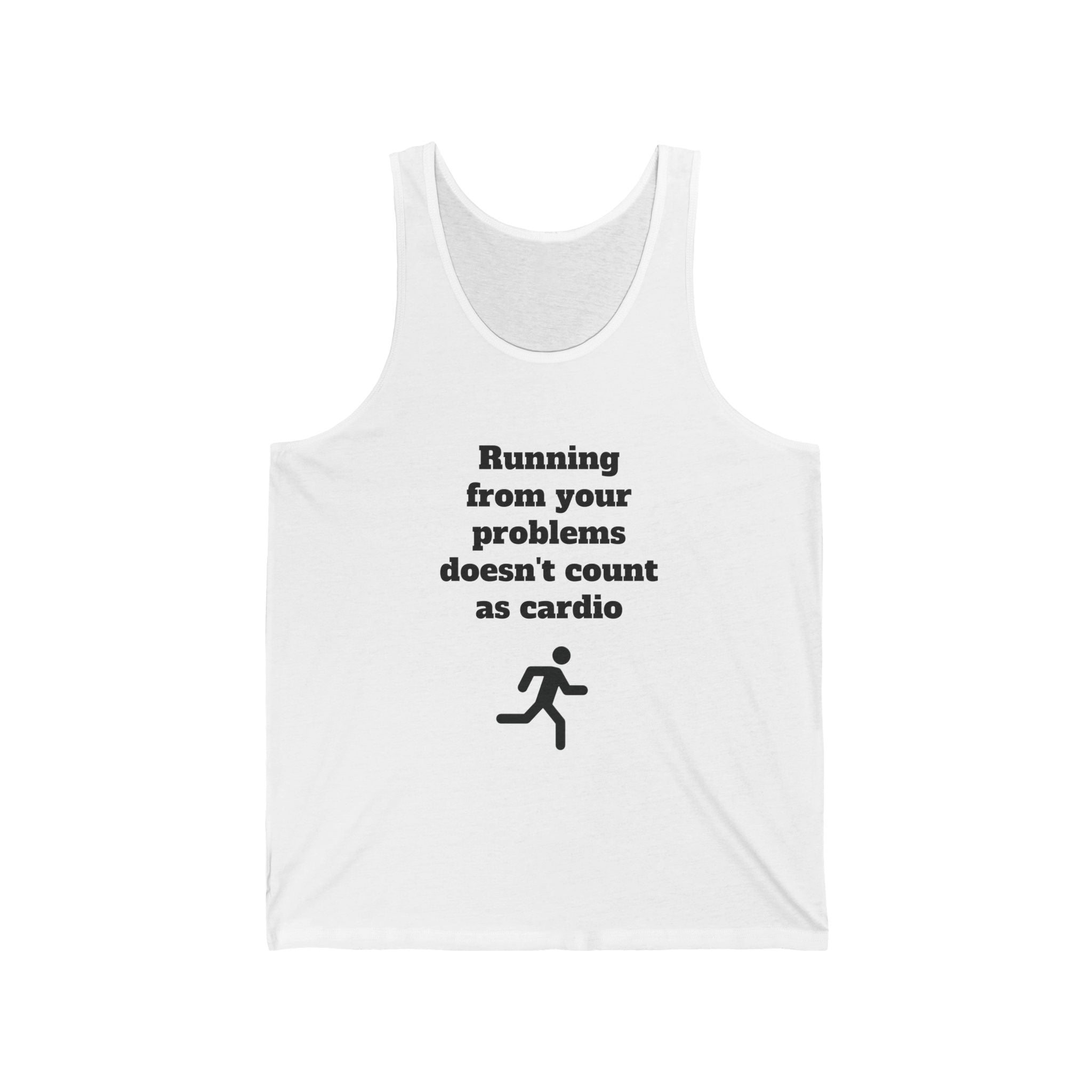 White / Funny Running Tank Top - ’Running From Your Problems’ Tank - Tank Top