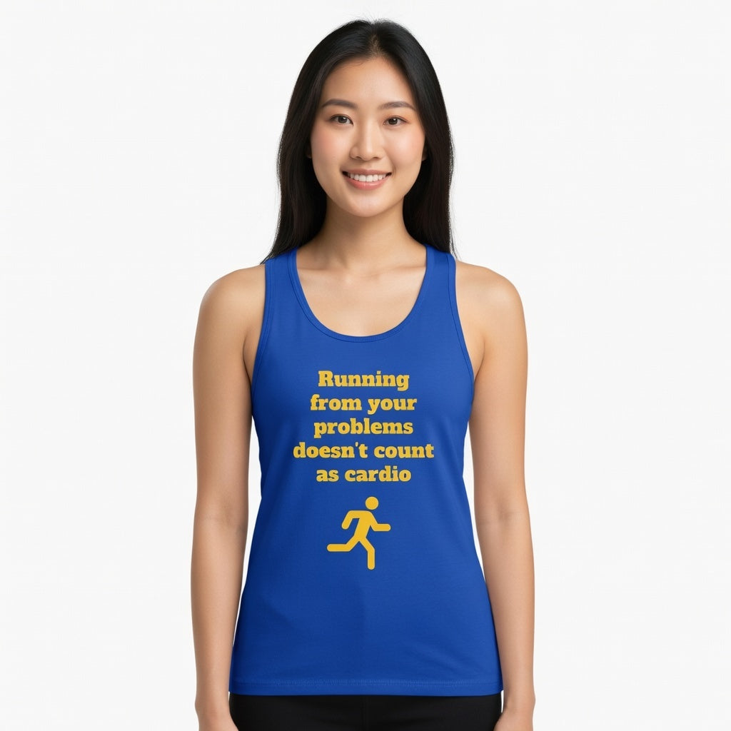 True Royal / Funny Running Tank Top - ’Running From Your Problems’ Tank - Tank Top