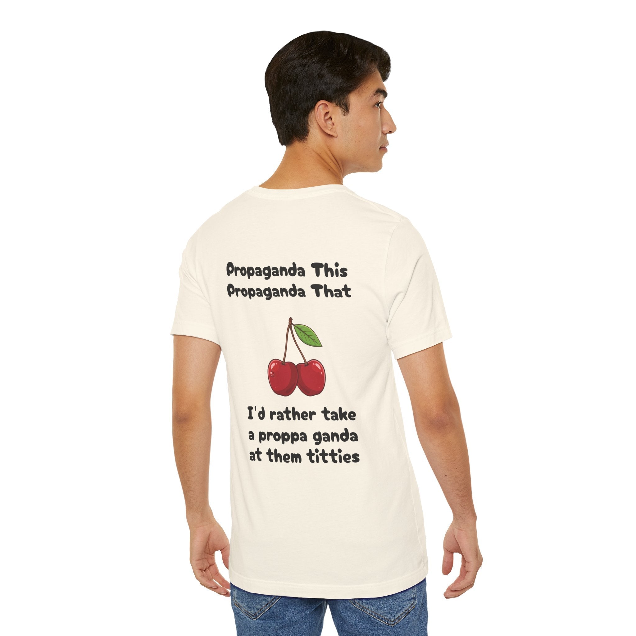 Natural / Graphic Tee — ’Proppa Ganda’ Cherries Funny Tee - T-Shirt