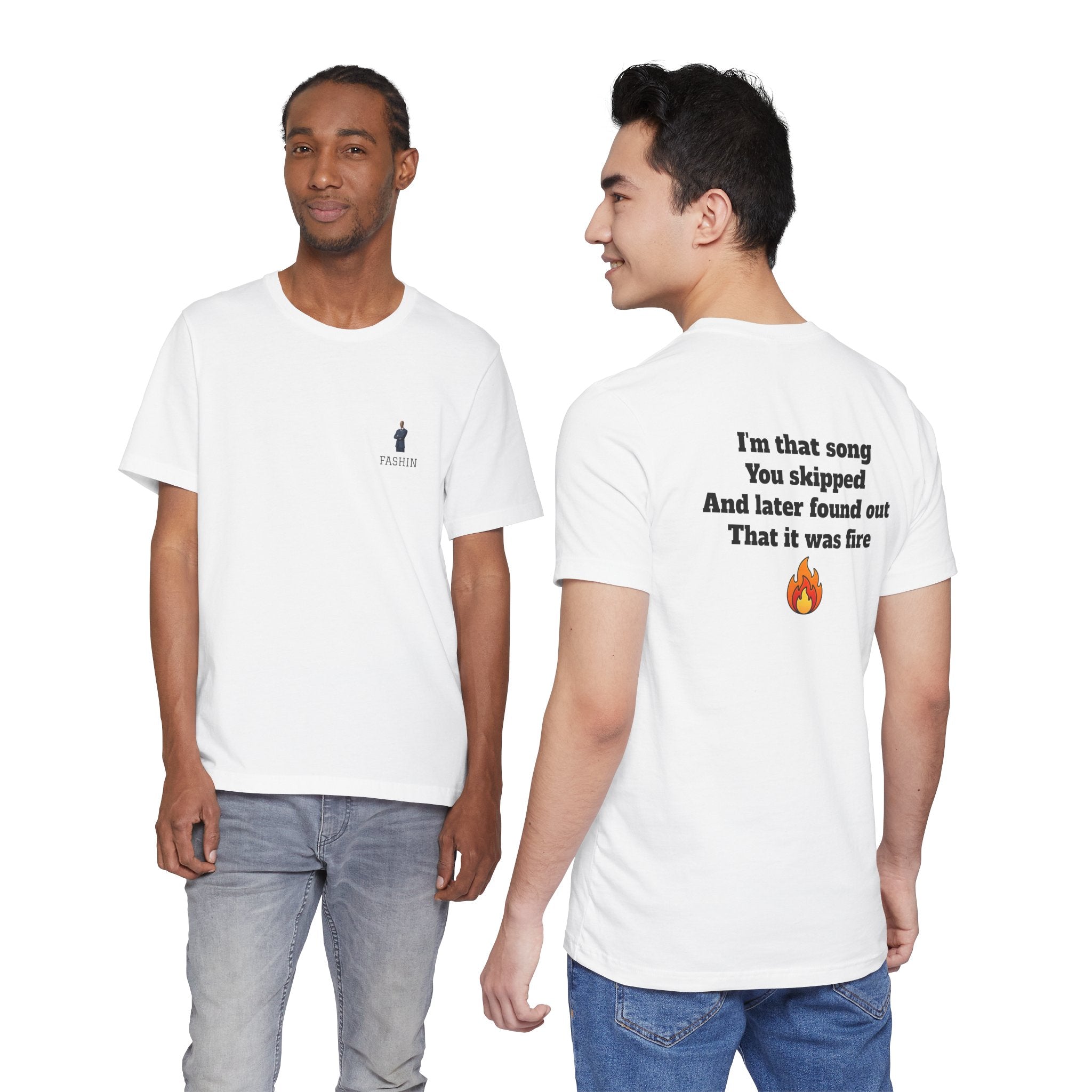 White / “I’m That Song You Skipped” Classic Tee - T-Shirt