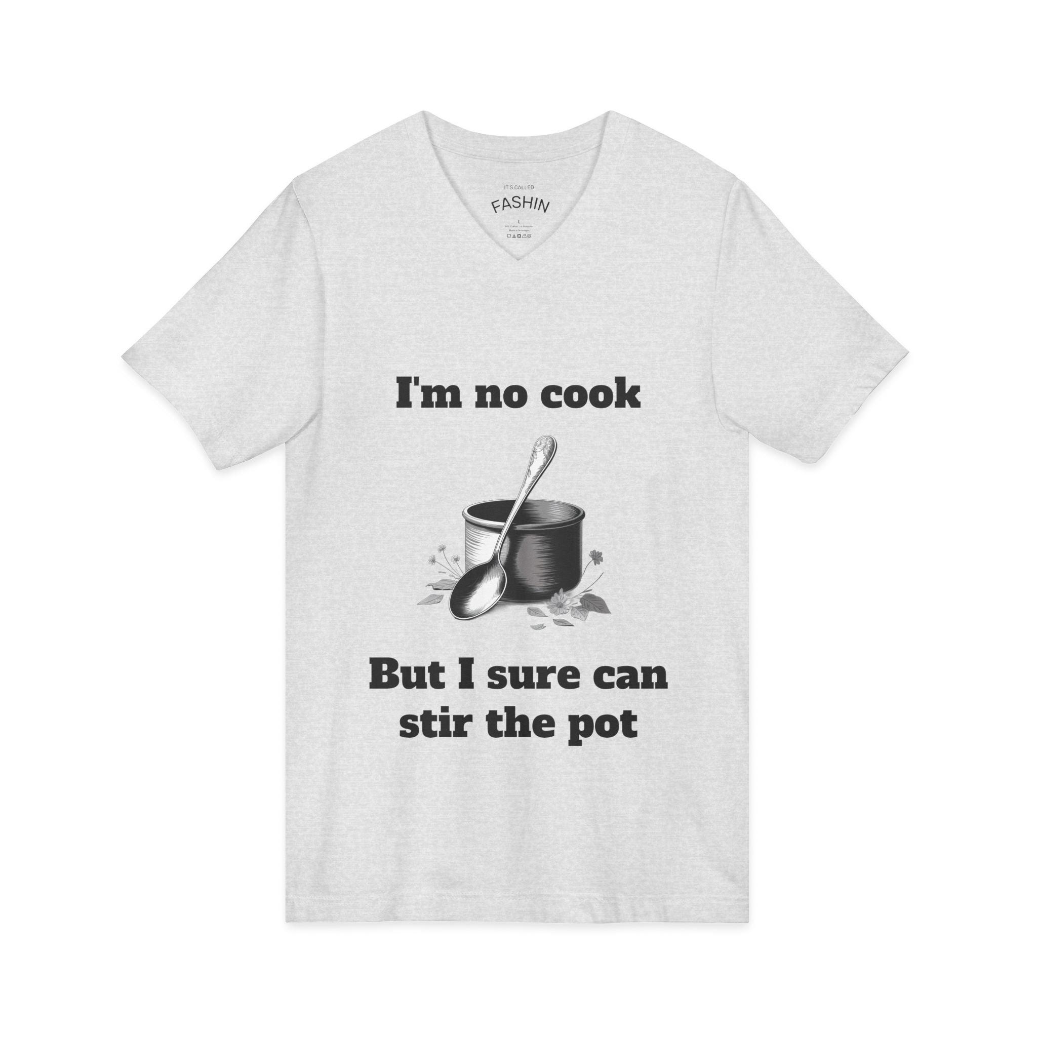 Ash / V-Neck: ’Stir The Pot’ - Graphic Tee - V-neck